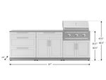 NewAge Outdoor Kitchens Stainless-Steel 5-Piece Cabinet Set with 3-Drawer, Bar, Grill Cabinet, Performance Grill and Countertop-67449-Garage Giant 