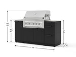 NewAge Outdoor Kitchens Outdoor Grill Island Stainless-Steel 5-Piece Cabinet Set with Sink, 3 Drawer, Grill Cabinet, Platinum Grill and Stainless Steel Countertop - (Liquid Propane) 