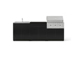 NewAge Outdoor Kitchens Aluminum 5-Piece Cabinet Set with Bar, Grill, Sink Cabinet, Performance Grill, and Countertop-73375-Garage Giant 