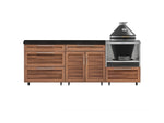 NewAge Outdoor Kitchens Stainless Steel 5-Piece Cabinet Set With Casters and 3 Drawer, Bar, Kamado, Kamado Cabinet, Countertop-72694-Garage Giant 
