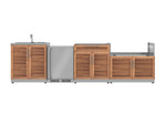 NewAge Outdoor Kitchens Stainless Steel 4-Piece Cabinet Set with Sink, Bar, Grill Cabinet and Fridge-66369-Garage Giant 