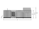 NewAge Outdoor Kitchens Stainless Steel 6-Piece Cabinet Set with Sink, Bar, Grill Cabinet, Performance Grill, Countertop and Fridge-66356-Garage Giant 