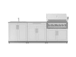 NewAge Outdoor Kitchens Stainless-Steel 5-Piece Cabinet Set with Bar, Sink, Grill Cabinet, Platinum Grill, and Countertop-67636-Garage Giant 