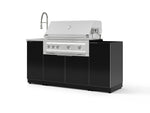 NewAge Outdoor Kitchens Outdoor Grill Island Aluminum 5-Piece Cabinet Set with Sink, 1 Door, Grill Cabinet, Platinum Grill and Stainless Steel Countertop - (Natural Gas) | Garage Giant 