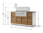NewAge Outdoor Kitchens Outdoor Grill Island Stainless-Steel Louvered Doors 5-Piece Cabinet Set with Sink, 1 Door, Grill Cabinet, Performance Grill and Stainless Steel Countertop - (Liquid Propane) 
