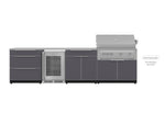 NewAge Outdoor Kitchens Aluminum 4-Piece Cabinet Set with 3-Drawer, Bar, Grill Cabinet and Fridge-66551-Garage Giant 
