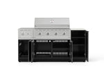 NewAge Outdoor Kitchens Outdoor Grill Island Aluminum 6-Piece Cabinet Set with 1-Door, Grill Cabinet, Performance Grill, Side Burner and Countertop - (Liquid Propane) 