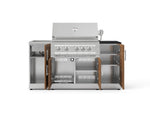 NewAge Outdoor Kitchens Outdoor Grill Island Stainless-Steel 5-Piece Cabinet Set with Sink, 1 Door, Grill Cabinet, Platinum Grill and Stainless Steel Countertop - (Natural Gas) 