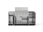 NewAge Outdoor Kitchens Outdoor Grill Island Stainless-Steel 5-Piece Cabinet Set with Sink, 1 Door, Grill Cabinet, Performance Grill and Stainless Steel Countertop - (Liquid Propane) 