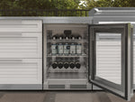 NewAge Outdoor Kitchens Stainless Stee Louvered Door 6-Piece Cabinet Set with Sink, Bar, Grill Cabinet, Platinum Griddle, Countertop and Glass Door Fridge-75139-Garage Giant 