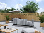 NewAge Outdoor Kitchens Stainless Steel 4-Piece Cabinet Set with Sink, Bar, Grill Cabinet and Fridge-66338-Garage Giant 