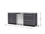 NewAge Outdoor Kitchens Aluminum 5-Piece Cabinet Set with 3-Drawer, 2-Door Cabinet, Countertops and Fridge-67578-Garage Giant 