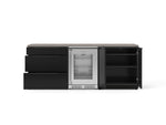 NewAge Outdoor Kitchens Aluminum 5-Piece Cabinet Set with 3-Drawer, 2-Door Cabinet, Countertops and Glass Door Fridge-73861-Garage Giant 