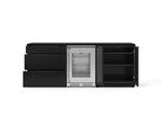 NewAge Outdoor Kitchens Aluminum 5-Piece Cabinet Set with 3-Drawer, 2-Door Cabinet, Countertops and Glass Door Fridge-73855-Garage Giant 