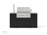 NewAge Outdoor Kitchens Outdoor Grill Island Stainless-Steel 5-Piece Cabinet Set with Sink, 1 Door, Grill Cabinet, Platinum Grill and Stainless Steel Countertop 