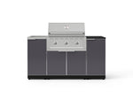 NewAge Outdoor Kitchens Outdoor Grill Island Aluminum 5-Piece Cabinet Set with Sink, 1 Door, Grill Cabinet, Performance Grill and Stainless Steel Countertop - (Liquid Propane) 