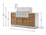 NewAge Outdoor Kitchens Outdoor Grill Island Stainless-Steel Louvered Doors 5-Piece Cabinet Set with Sink, 3 Drawer, Grill Cabinet, Performance Grill and Stainless Steel Countertop - (Liquid Propane) 