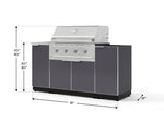 NewAge Outdoor Kitchens Outdoor Grill Island Aluminum 5-Piece Cabinet Set with Sink, 1 Door, Grill Cabinet, Performance Grill and Stainless Steel Countertop - (Liquid Propane) 