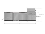 NewAge Outdoor Kitchens Stainless Steel 7-Piece Cabinet Set with 3-Drawer, Bar, Grill Cabinet, Platinum Grill, Countertop, and Fridge-71859-Garage Giant 