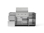 NewAge Outdoor Kitchens Outdoor Grill Island Stainless-Steel 5-Piece Cabinet Set with 1 Door, 3 Drawer, Grill Cabinet and Performance Grill - (Liquid Propane) 