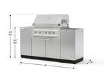 NewAge Outdoor Kitchens Outdoor Grill Island Stainless-Steel 5-Piece Cabinet Set with Sink, 1 Door, Grill Cabinet, Platinum Grill and Stainless Steel Countertop - (Liquid Propane) 