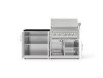 NewAge Outdoor Kitchens Stainless-Steel 4-Piece Cabinet Set with Base, Grill Cabinet, Platinum Grill, and Countertop-73475-Garage Giant 