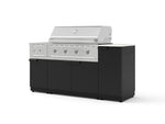 NewAge Outdoor Kitchens Outdoor Grill Island Stainless-Steel 6-Piece Cabinet Set with 1-Door, Grill Cabinet, Performance Grill, Side Burner and Dekton in Aeris Countertop - (Liquid Propane) | Garage Giant 