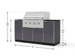 NewAge Outdoor Kitchens Outdoor Grill Island Aluminum 6-Piece Cabinet Set with 1 Door, Grill Cabinet, Performance Grill and Countertops - (Liquid Propane) 