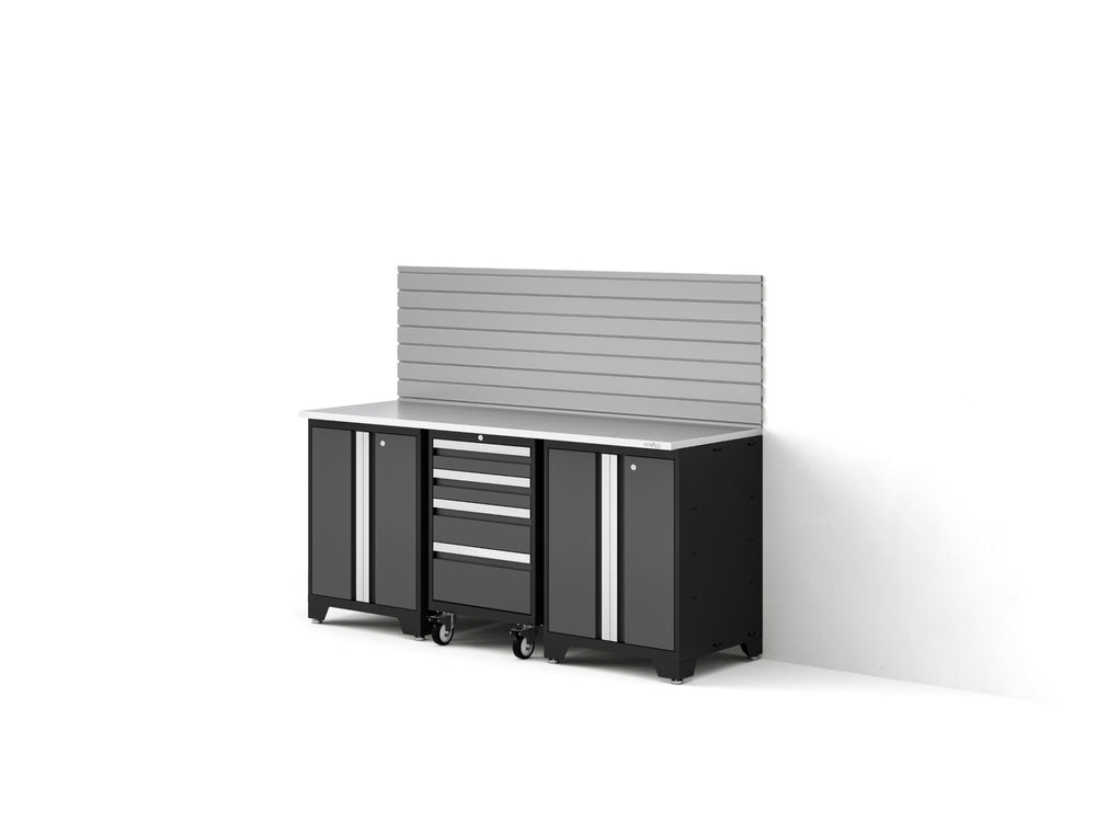 NewAge Garage Cabinets Bold XL Series 4PC Garage Cabinetry Set, 20-24 Gauge Steel, Fully Welded, 72
