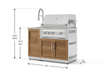 NewAge Outdoor Kitchens Outdoor Grill Island Stainless-Steel Louvered Doors 3-Piece Cabinet Set with Sink, Grill Cabinet and Platinum Grill-75288-Garage Giant 
