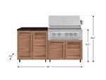 NewAge Outdoor Kitchens Stainless Steel 4-Piece Cabinet Set with Caster and 2 Door, Grill Cabinet, Platinum Grill, Countertop-72472-Garage Giant 