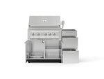 NewAge Outdoor Kitchens Outdoor Grill Island Stainless-Steel 3-Piece Cabinet Set with 3-Drawer, Grill Cabinet and Platinum Grill - (Natural Gas) 