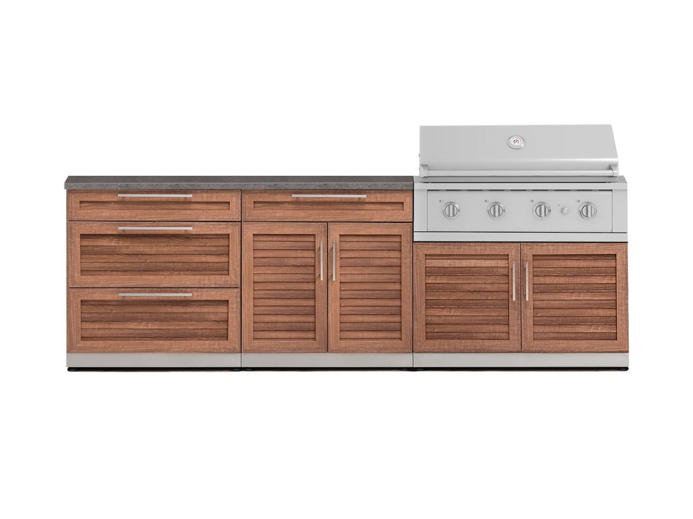 NewAge Outdoor Kitchens Stainless-Steel 5-Piece Cabinet Set with 3 Drawer, 2-Door with Drawer, Performance Grill, Grill Cabinet and Countertop-71342-Garage Giant