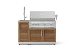 NewAge Outdoor Kitchens Outdoor Grill Island Stainless-Steel Louvered Doors 3-Piece Cabinet Set with Sink, Grill Cabinet and Platinum Grill-75362-Garage Giant 