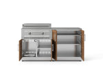 NewAge Outdoor Kitchens Stainless-Steel Louvered Doors 4-Piece Cabinet Set with Base, Grill Cabinet, Platinum Griddle and Countertop-74976-Garage Giant 