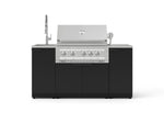 NewAge Outdoor Kitchens Outdoor Grill Island Stainless-Steel 5-Piece Cabinet Set with Sink, 1 Door, Grill Cabinet, Platinum Grill and Stainless Steel Countertop 