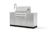 NewAge Outdoor Kitchens Outdoor Grill Island Stainless-Steel 5-Piece Cabinet Set with Sink, 1 Door, Grill Cabinet, Platinum Grill and Stainless Steel Countertop - (Natural Gas) | Garage Giant 