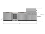 NewAge Outdoor Kitchens Stainless Steel 7-Piece Cabinet Set with 3-Drawer, Bar, Grill Cabinet, Platinum Grill, Countertop, and Fridge-71945-Garage Giant 