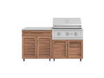 NewAge Outdoor Kitchens Stainless Steel 4-Piece Cabinet Set with Caster and Bar, Grill Cabinet, Platinum Grill, and Countertop-72429-Garage Giant 