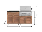 NewAge Outdoor Kitchens Stainless Steel 4-Piece Cabinet Set with Caster and Bar, Grill Cabinet, Performance Grill, and Countertop-72264-Garage Giant 
