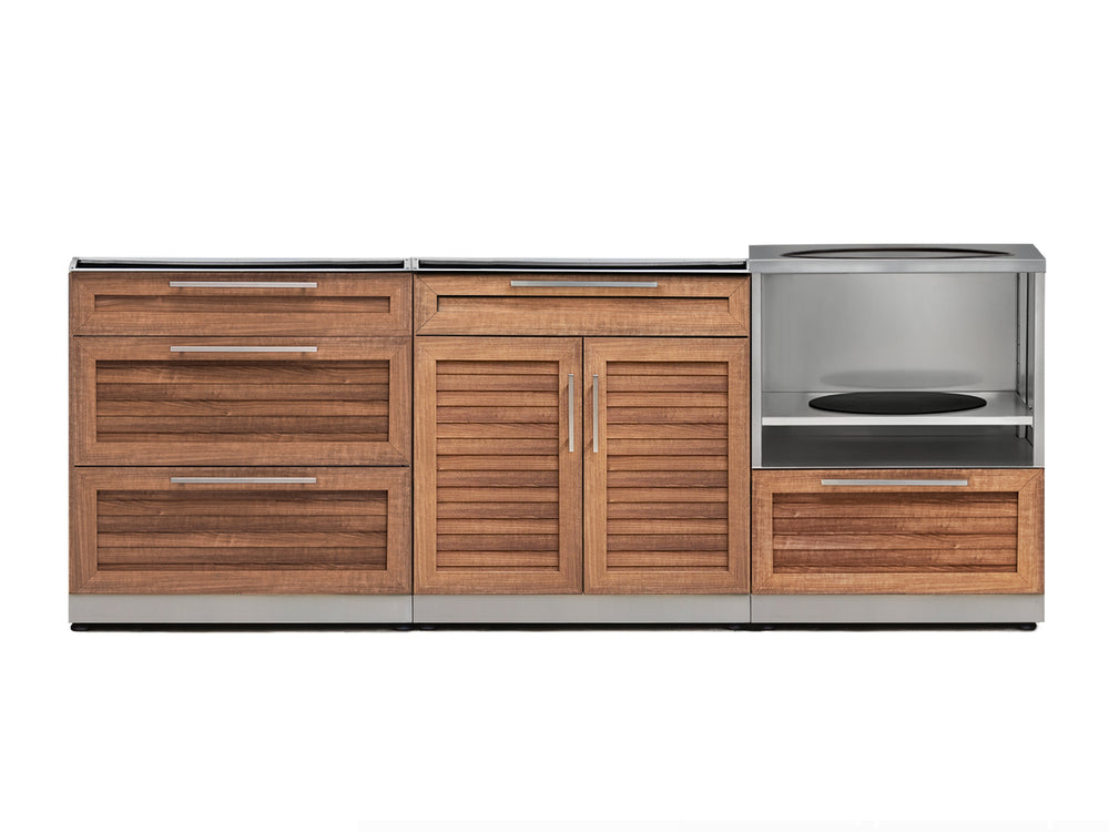 NewAge Outdoor Kitchens Stainless Steel 3-Piece Cabinet Set with 3-Drawer, 2-Door Drawer and Kamado Cabinet-66707-Garage Giant