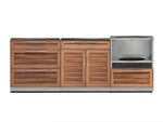 NewAge Outdoor Kitchens Stainless Steel 3-Piece Cabinet Set with 3-Drawer, 2-Door Drawer and Kamado Cabinet-66707-Garage Giant 