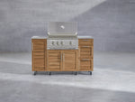 NewAge Outdoor Kitchens Outdoor Grill Island Stainless-Steel Louvered Doors 6-Piece Cabinet Set with Casters and 1-Door, Grill Cabinet, Performance Grill, Side Burner, Countertop-74867-Garage Giant 