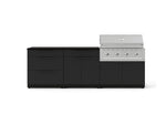 NewAge Outdoor Kitchens Stainless-Steel 5-Piece Cabinet Set with 3-Drawer, Bar, Grill Cabinet, Performance Grill and Countertop-73317-Garage Giant 