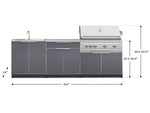 NewAge Outdoor Kitchens Aluminum 5-Piece Cabinet Set with Bar, Sink, Grill Cabinet, Platinum Grill, and Countertop-71080-Garage Giant 