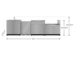 NewAge Outdoor Kitchens Stainless Steel 4-Piece Cabinet Set with Sink, Bar, Grill Cabinet and Fridge-66338-Garage Giant 