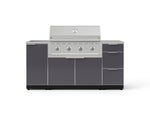 NewAge Outdoor Kitchens Outdoor Grill Island Aluminum 5-Piece Cabinet Set with Sink, 3 Drawer, Grill Cabinet, Performance Grill and Stainless Steel Countertop-74748-Garage Giant 
