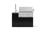 NewAge Outdoor Kitchens Outdoor Grill Island Aluminum 3-Piece Cabinet Set with Sink, Grill Cabinet, and Platinum Grill 