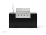 NewAge Outdoor Kitchens Outdoor Grill Island Aluminum 5-Piece Cabinet Set with Sink, 3 Drawer, Grill Cabinet, Performance Grill and Stainless Steel Countertop-70142-Garage Giant 