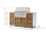 NewAge Outdoor Kitchens Outdoor Grill Island Stainless-Steel Louvered Doors 6-Piece Cabinet Set with Casters 1 Door, 3 Drawer, Grill Cabinet, Performance Grill, Countertops 
